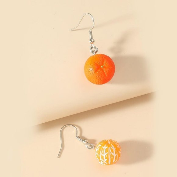 Mandarin Tangerine Oranges Mismatch Earring NEW! 1163 - Picture 3 of 3